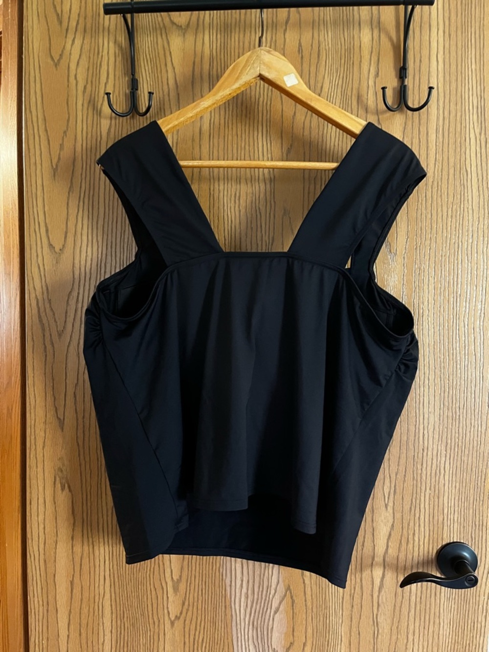 NWOT Swim Top Sz 26W Square Neck Wide Strap Black Women’s Chlorine Resist - Picture 4 of 5
